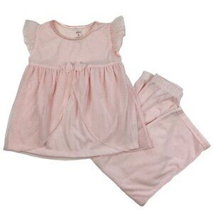 Carter's 2 Piece Pajama PJ Pants Set Girl's 6 Sleeveless Top Soft Pink Peach